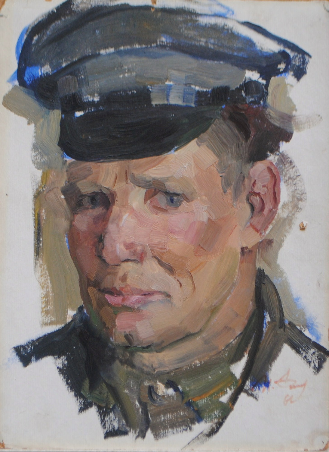 1094x1500 Driver Of Kedrovsky Open Cast Mine. Portrait Of A Soviet - Oil Painting On Cardboard