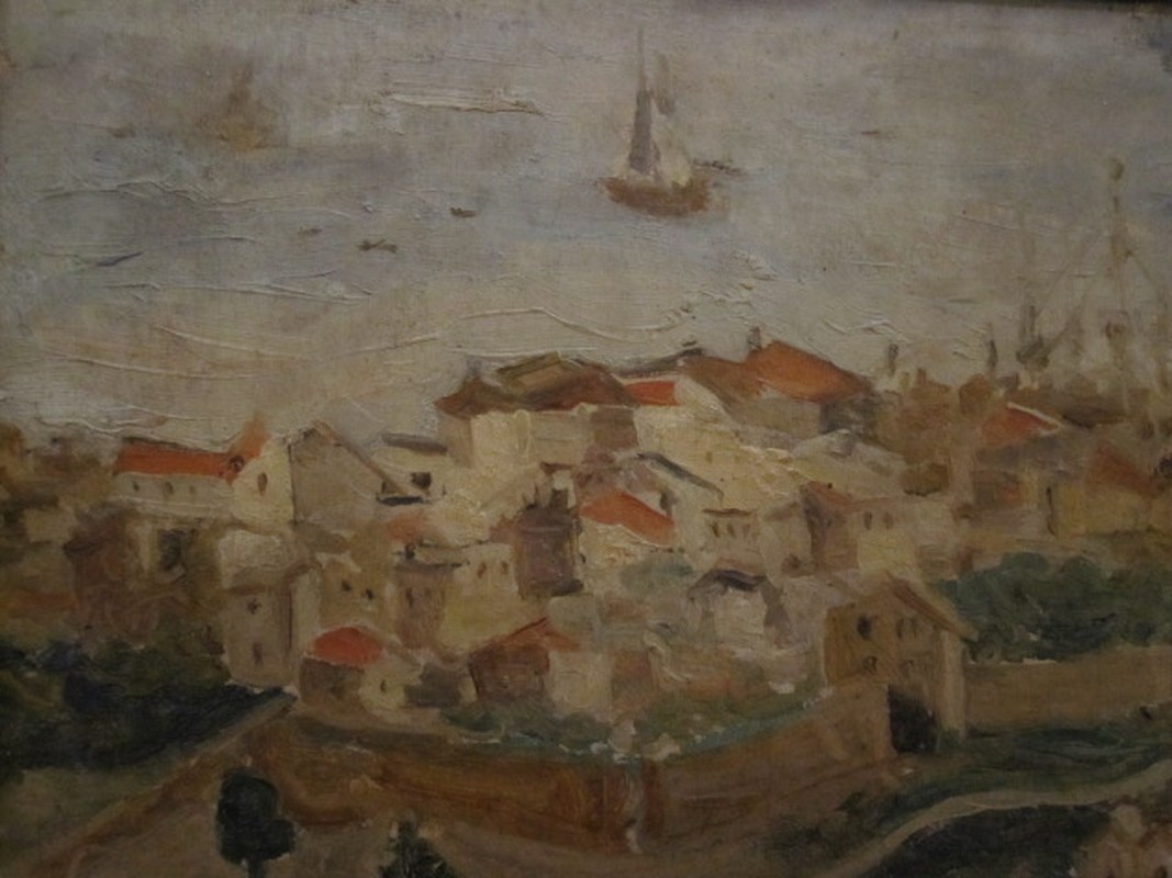 1067x800 Framed Impressionist Oil Painting On Cardboard Signed, Dated - Oil Painting On Cardboard