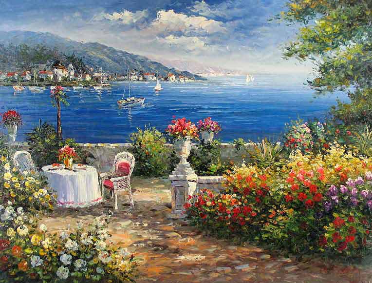 764x580 Garden On The Mediterranean,oil Paintings Online - Oil Painting Online