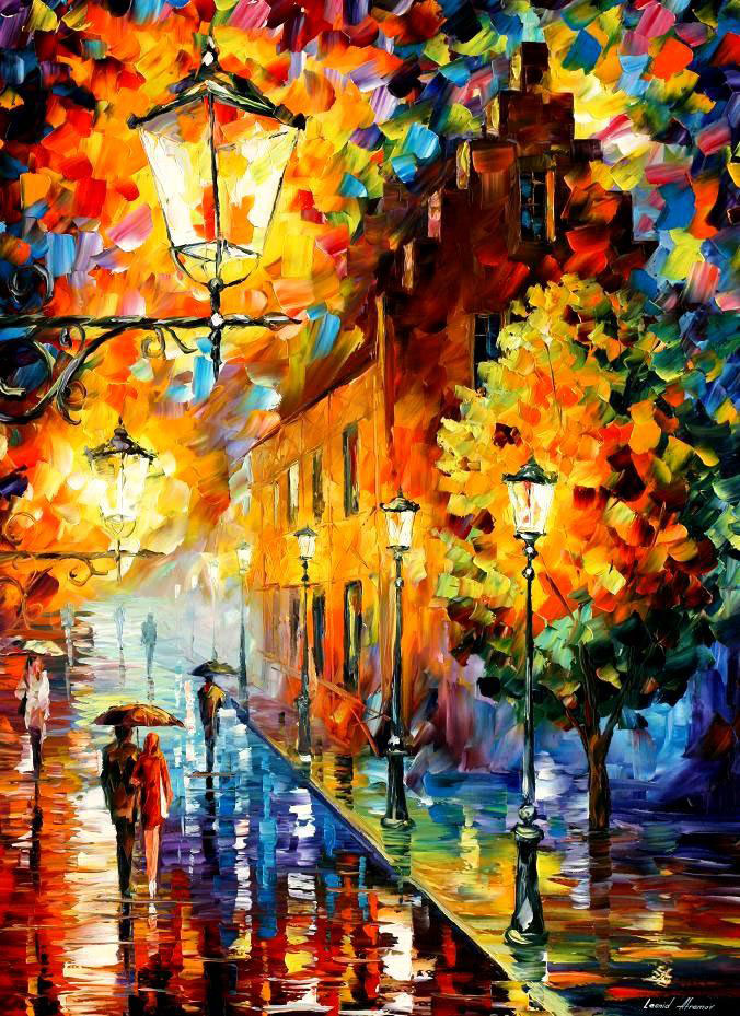 676x929 Lights In The Night Palette Knife Oil Painting On Canvas By - Oil Painting Pics