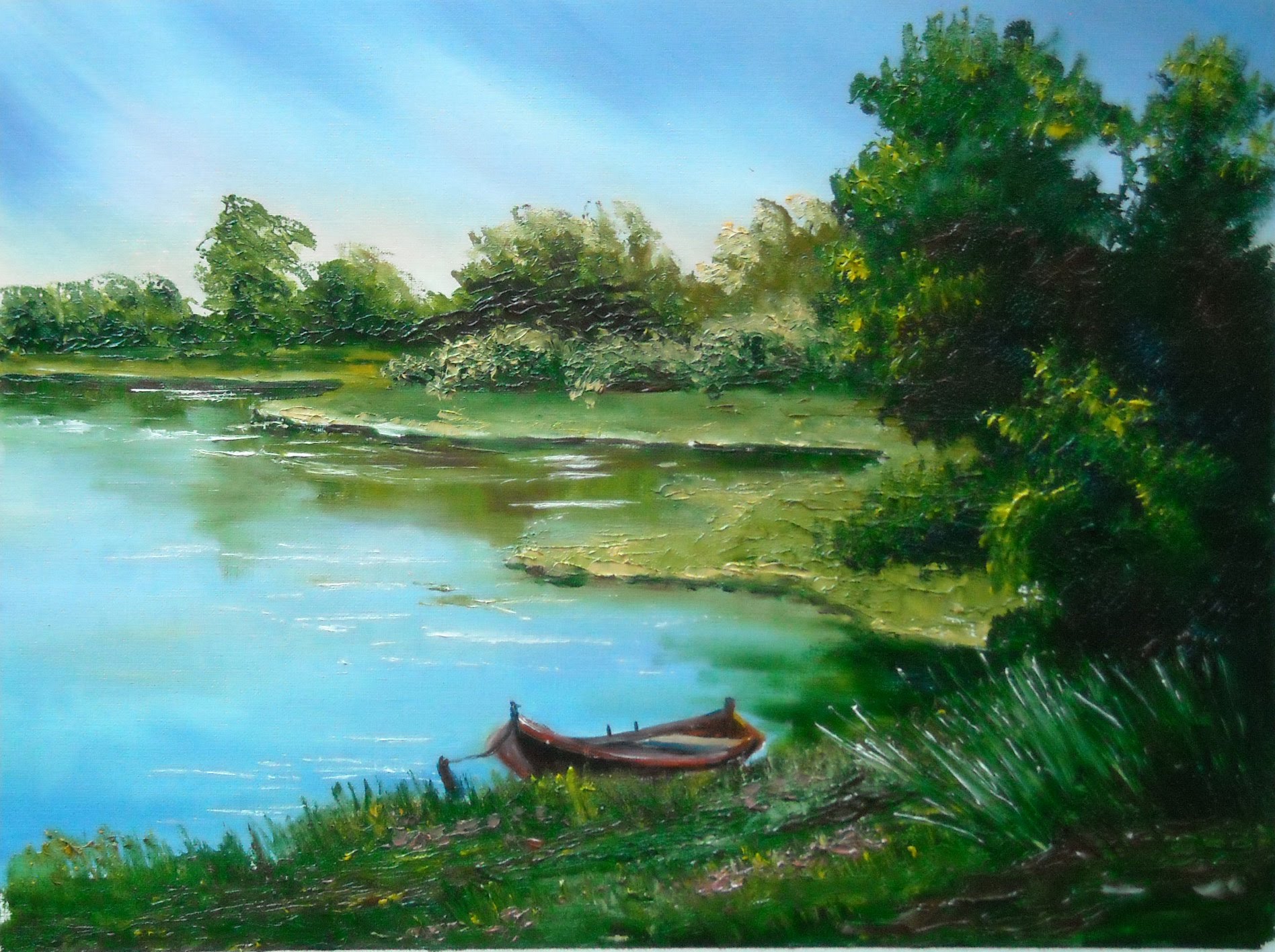 1896x1416 Oil Painting By Lana Kanyo Lake View - Oil Painting Pics