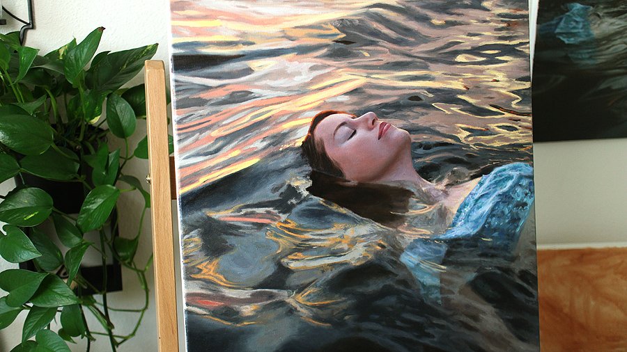 900x506 Immersion Original Oil Painting Lena Danya - Oil Painting Pics