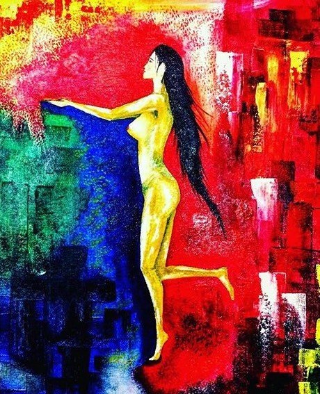 460x567 Buy The Gift(Oil Painting) Handmade Painting By Fidal Ahmed. Code - Oil Painting Pictures