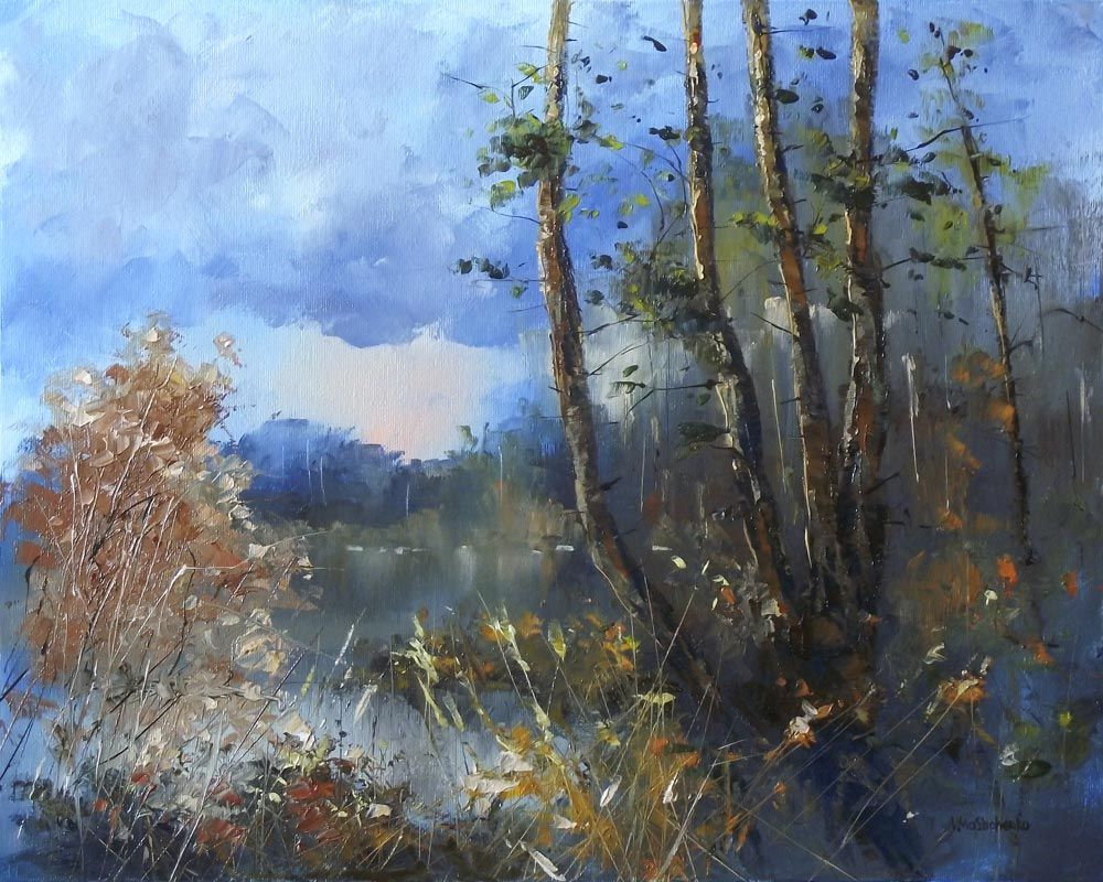 1000x800 Oil Painting Pine Trees Shop Purchase Original Artvitaliy - Oil Painting Pine Trees