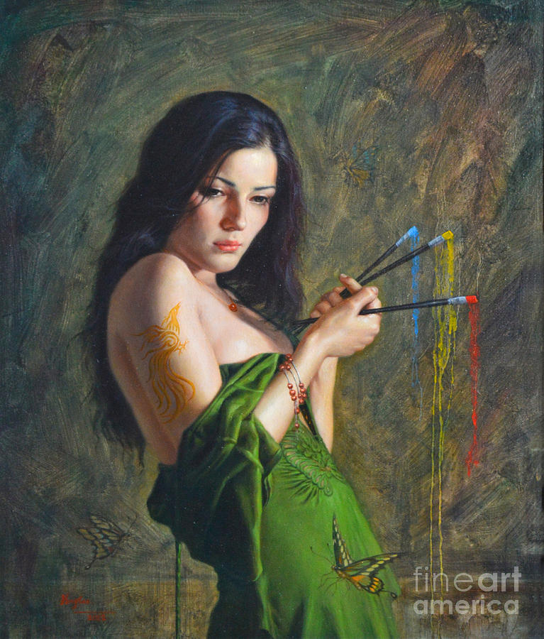 767x900 Original Oil Painting Portrait Artist And Colour Painting By - Oil Painting Portraits