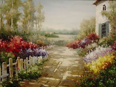 400x300 Painting Reproductions Garden Oil Paintings Garden Oil Painting - Oil Painting Reproductions