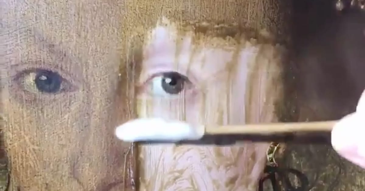 1200x628 Art Restoration Video Shows 200 Years Of Dirt Melting Off Painting - Oil Painting Restoration Kit