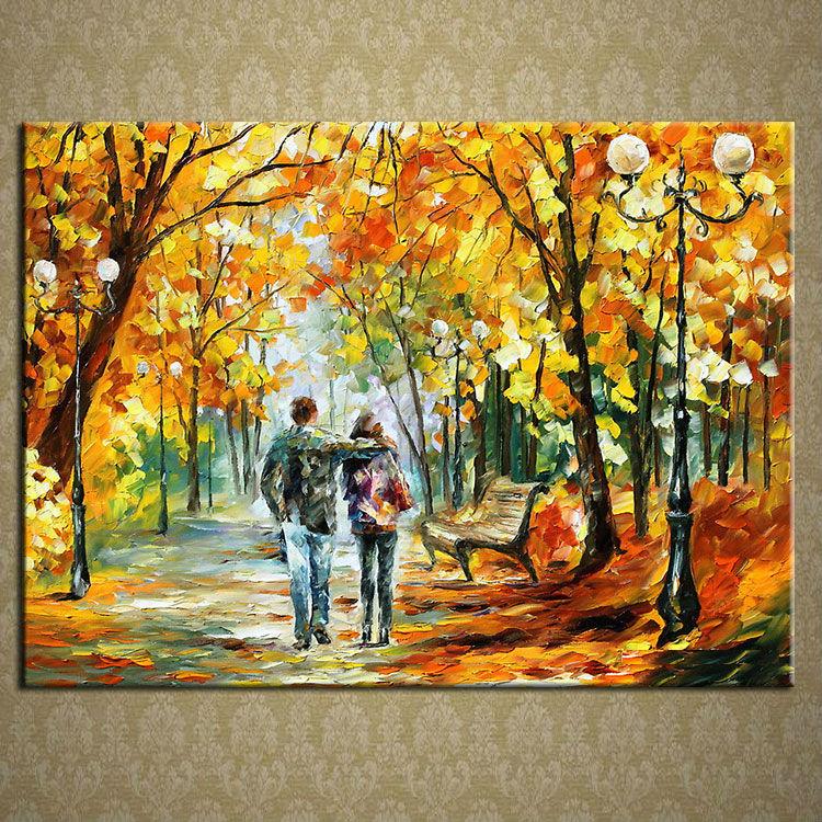 750x750 2018 Stretched Beautiful Autumn Scenery Knife Oil Painting Canva - Oil Painting Scenery