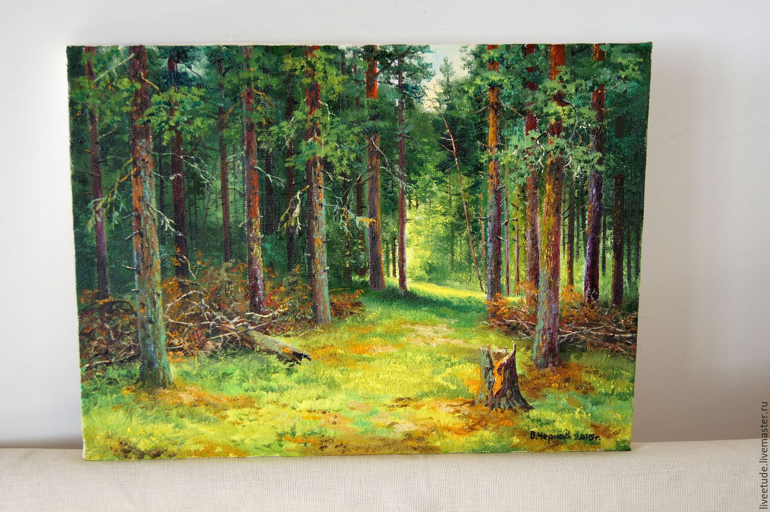 1500x997 Oil Painting Peisaj In A Pine Forest The Author's Work Shop - Oil Painting Shop