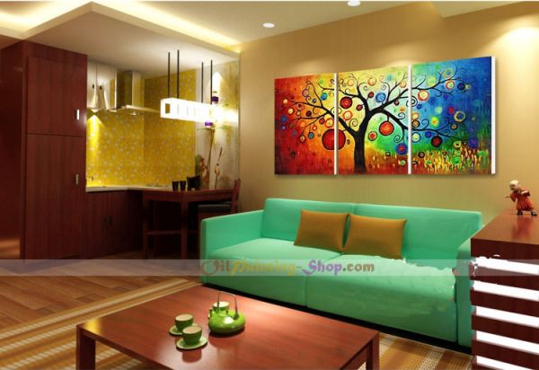600x412 Autumn Leaves Against The Turquoise Sky Oil Painting - Oil Painting Shop