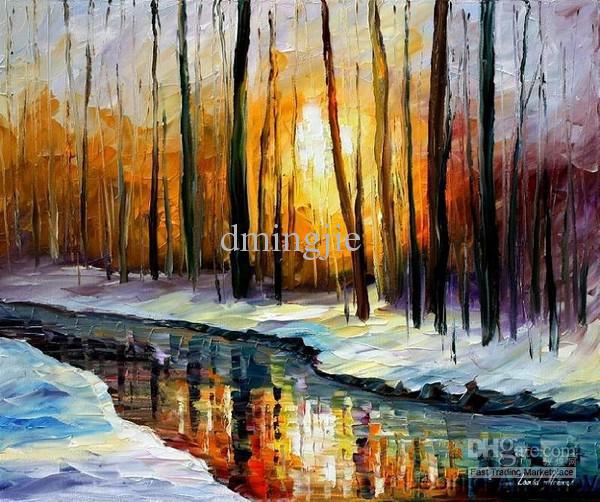 Oil Painting Snow Landscape