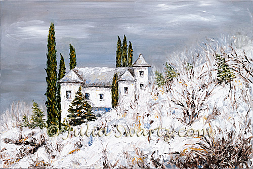 500x334 Julia Swartz Fine Art Gallery Arizona Snow Landscape Oil Painting - Oil Painting Snow Landscape