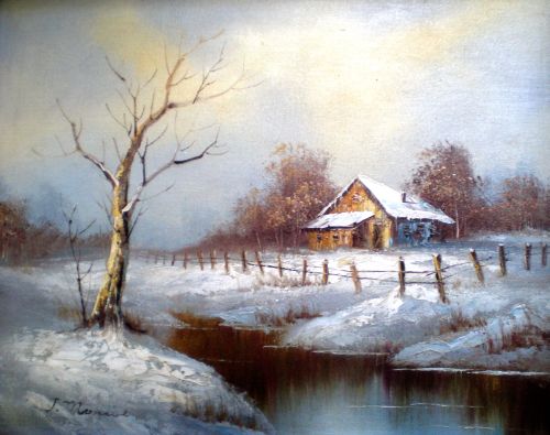 500x395 Oils - Oil Painting Snow Landscape