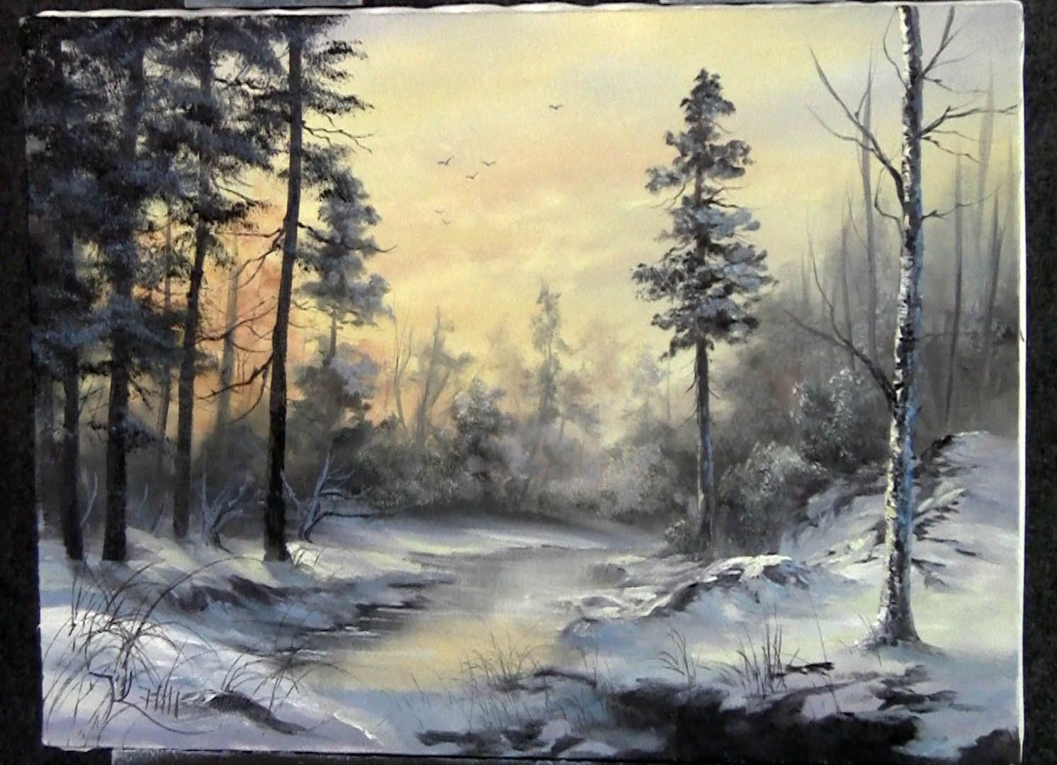1492x1080 Paint With Kevin - Oil Painting Snow Landscape