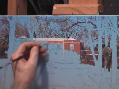 480x360 Oil Painting Lesson 7 Winter Scene - Oil Painting Snow Scenes