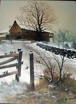 259x351 Winter Snow Flying Birds Scene Oil Painting Rural Home Artist - Oil Painting Snow Scenes