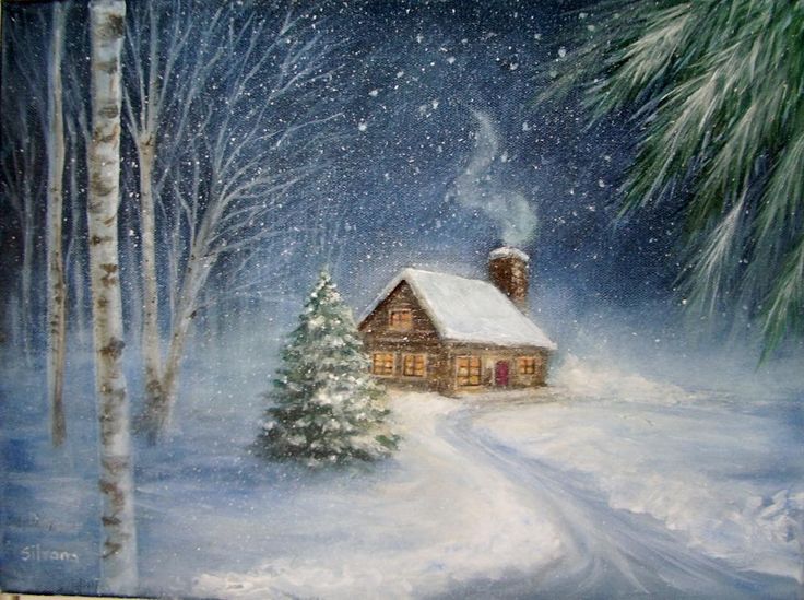 Oil Painting Snow Scenes At PaintingValley.com | Explore Collection Of ...