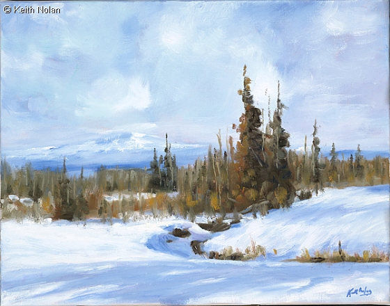 560x440 Winter Scene Oil Painting - Oil Painting Snow Scenes