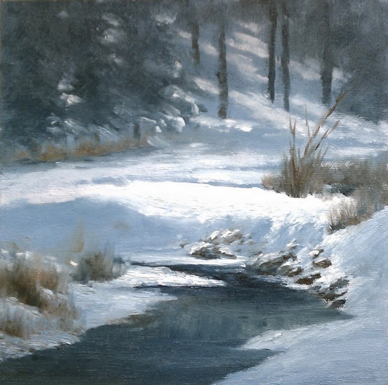 765x759 Daily Painters Of Arizona Winter Scene, 8x8 Oil On Panel By - Oil Painting Snow Scenes