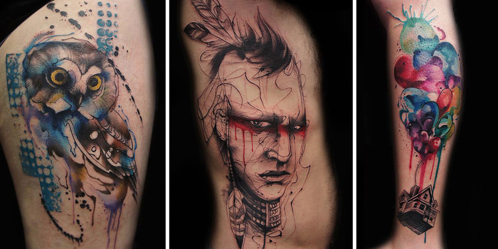 700x350 Tattoo Artist Creates Impressive Freehand Tattoos On The Spot - Oil Painting Style Tattoo