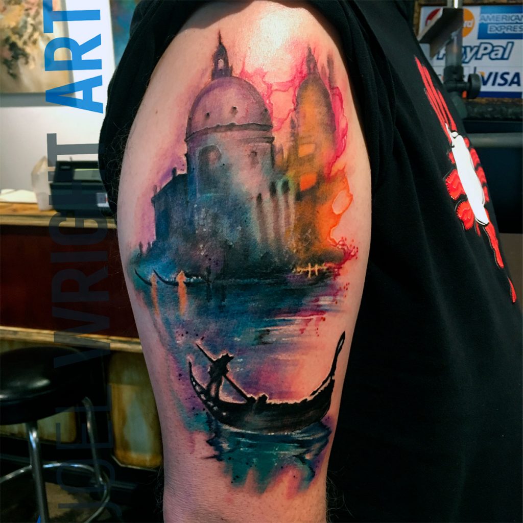 1024x1024 Watercolor Tattoos Last This Long - Oil Painting Style Tattoo