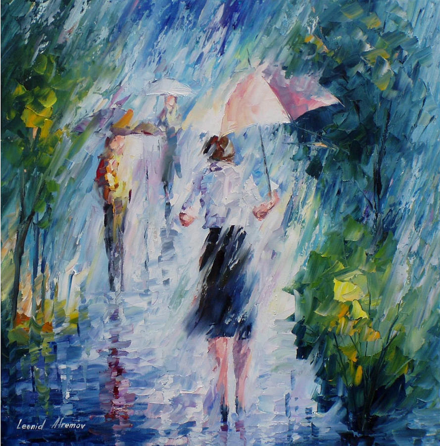 889x900 Pink Umbrella - Oil Painting Umbrella