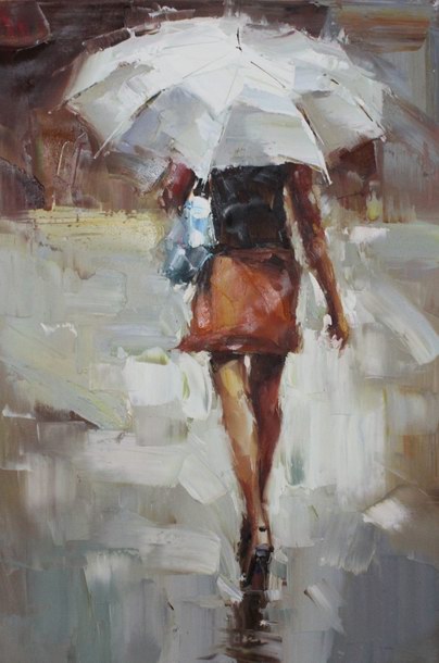 404x610 White Umbrella Oil Painting Lc7 5 - Oil Painting Umbrella