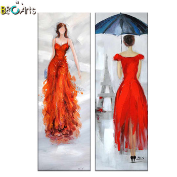 350x350 Abstract Umbrella Painting Woman Figure Oil Painting For Home - Oil Painting Umbrella