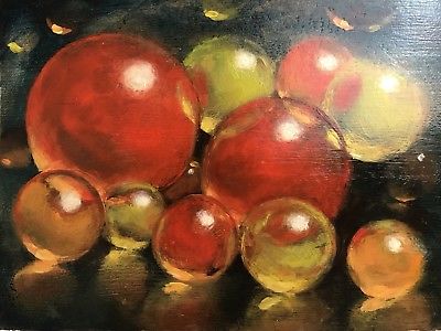 400x300 Original Oil Painting Realism Red Glass Ball Art Listed By Artist - Oil Painting Usa