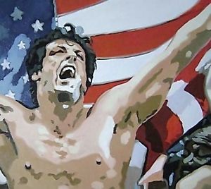 300x268 Rocky Balboa Usa 40x28 Pop Art Oil Painting,not A Print Or Poster - Oil Painting Usa