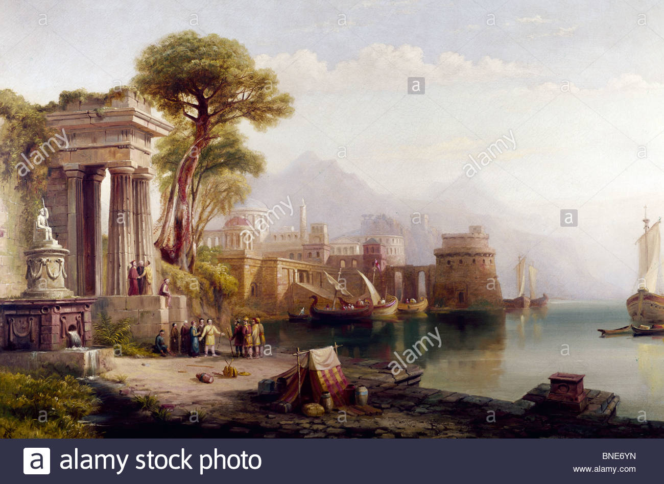 1300x948 The Ruins By Russell Smith, Oil Painting, 1812 1896, Usa Stock - Oil Painting Usa