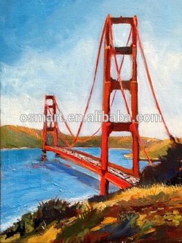 263x350 Usa Famous Building Golden Gate Bridge Oil Painting On Canvas Hand - Oil Painting Usa