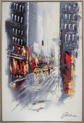 272x400 Huge Original Painting, Oil Painting, Taxi, New York, Usa, Picture - Oil Painting Usa
