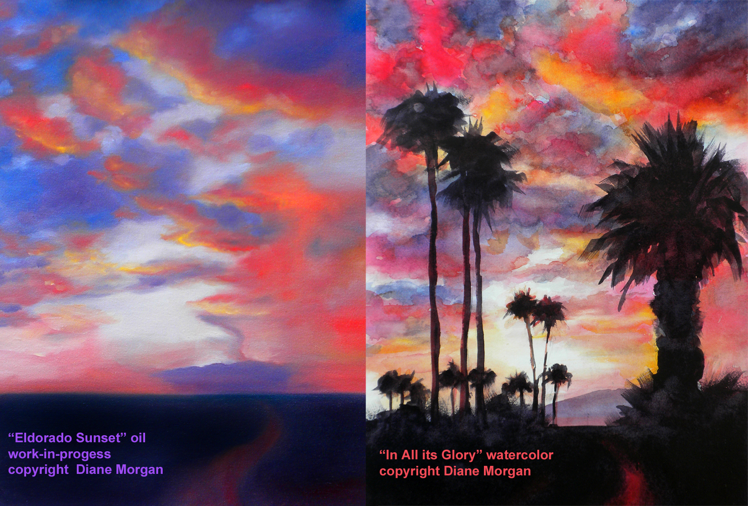 1490x1008 Diane Morgan Paints Battle Of The Brushes Oil Vs Water - Oil Painting Vs Watercolor