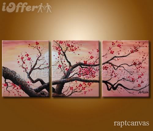 500x428 Huge Wall Art Cherry Blossom Flower Oil Painting Deco 3 For Sale - Oil Painting Wall Art