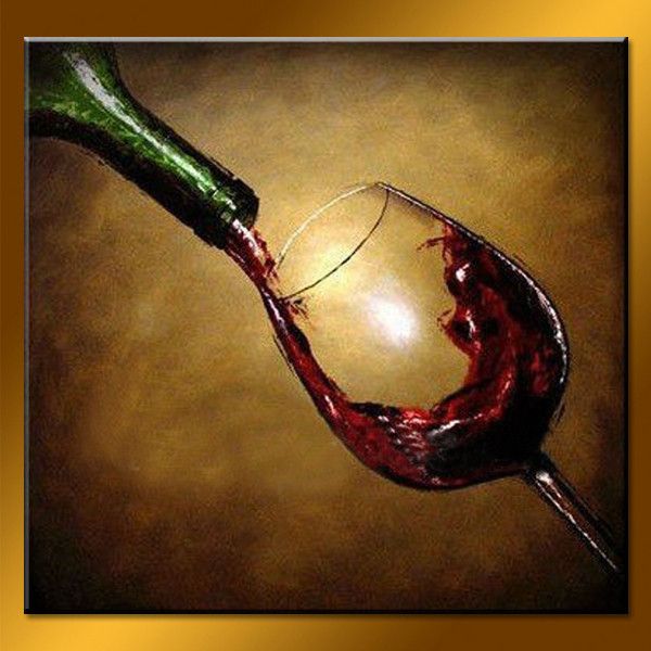 600x600 Wholesale Wonderful Still Life Wine Glass Painting On Canvas - Oil Painting Wine