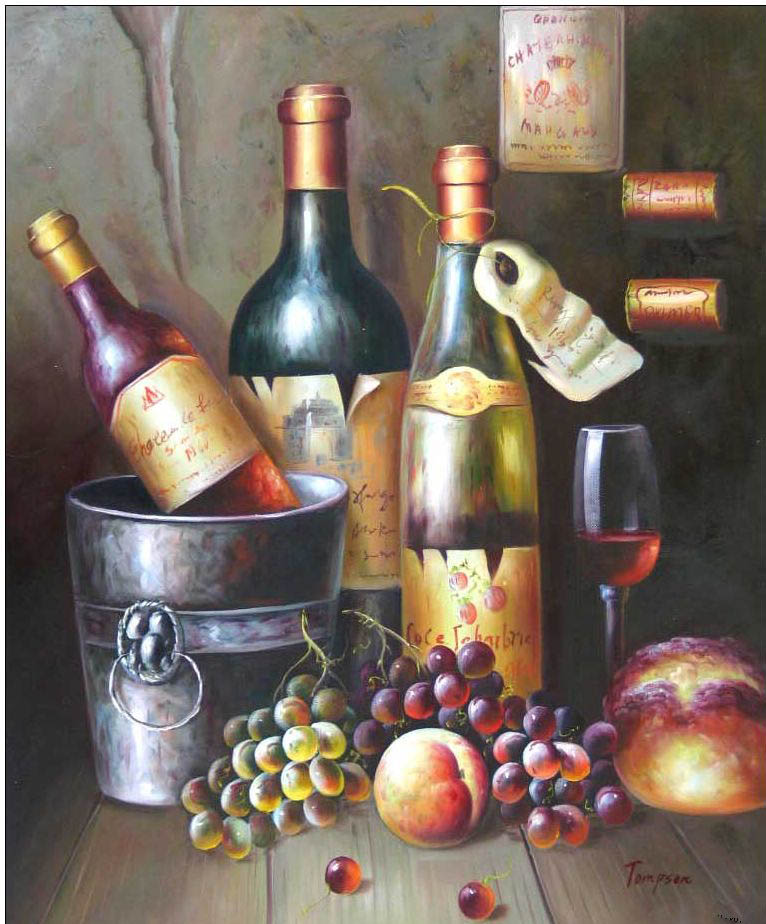 Oil Painting Wine at PaintingValley.com | Explore collection of Oil ...