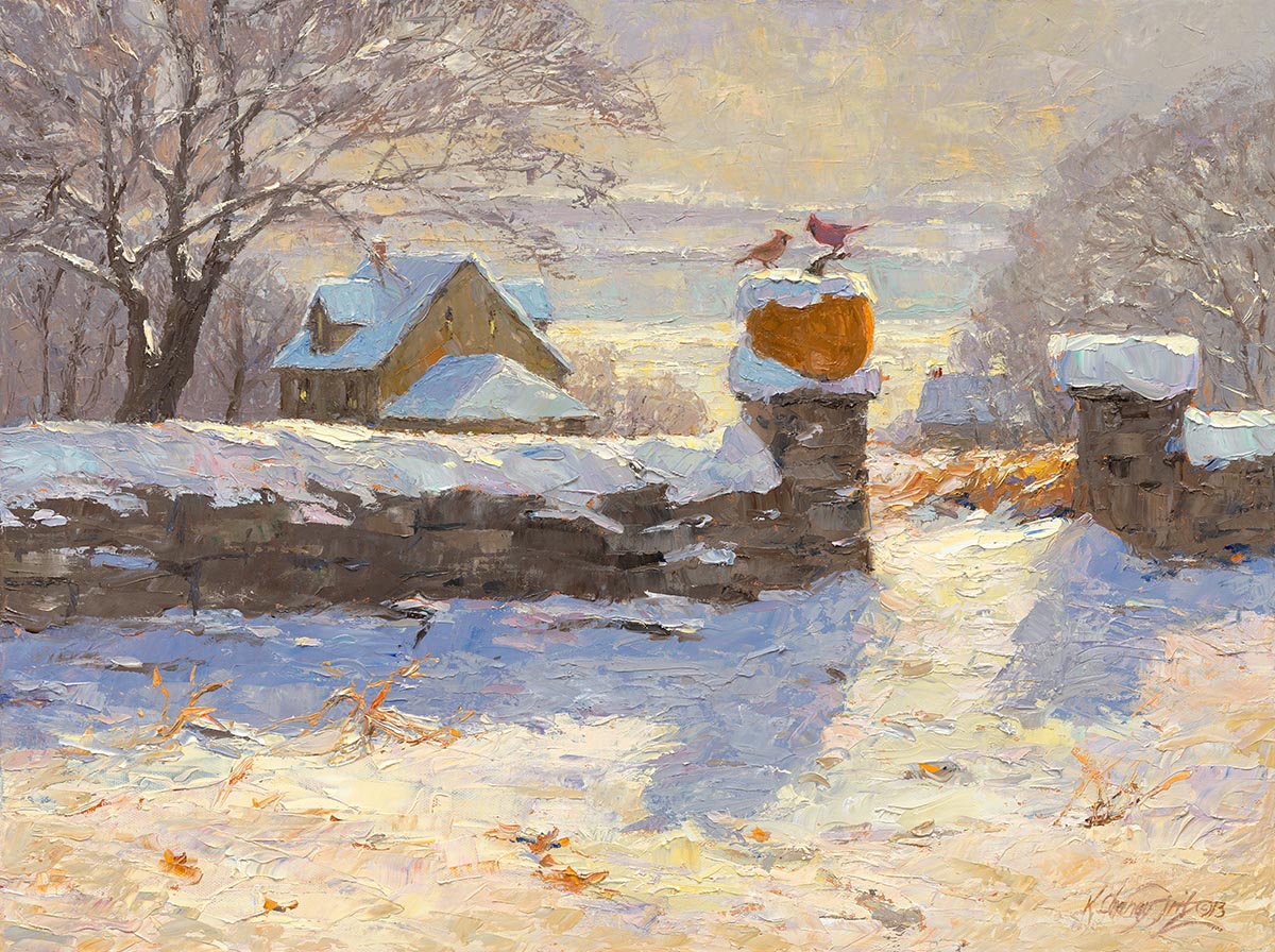 1200x896 Saper Galleries Is The Source For Kathleen Chaney Fritz Oil - Oil Painting Winter Scenes