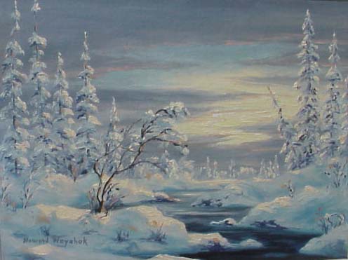 496x371 Welcome To Ahgupuk Art Amp Appraisal Llc Featuring Howard Weyahok - Oil Painting Winter Scenes