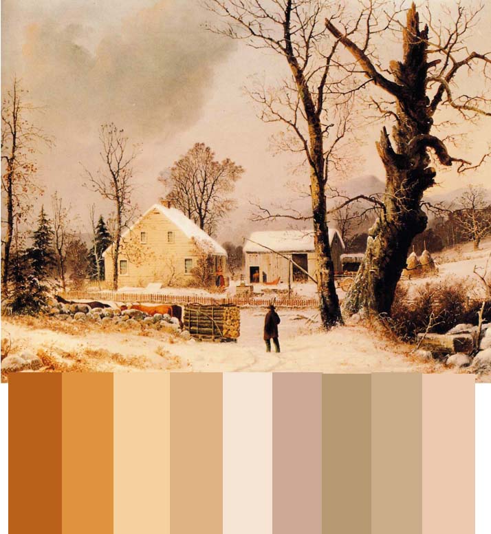 714x776 Winter Landscape Painting - Oil Painting Winter Scenes