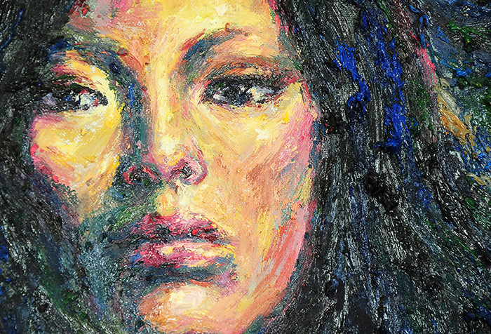 700x476 Shop Woman Face Artwork Wallpaper In Paintings Theme - Oil Painting Woman Face