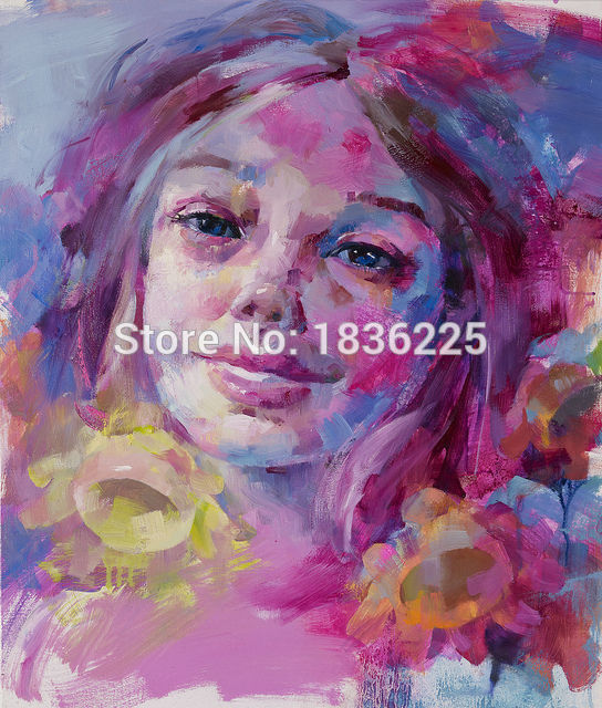 544x640 Painter Handmade Canvas Oil Painting Modern Paintings With A Knife - Oil Painting Woman Face