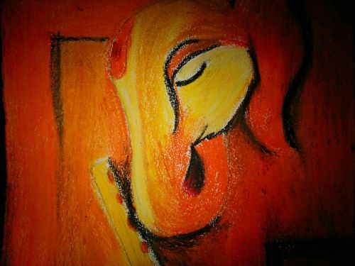 500x375 Painting - Oil Pastel Painting