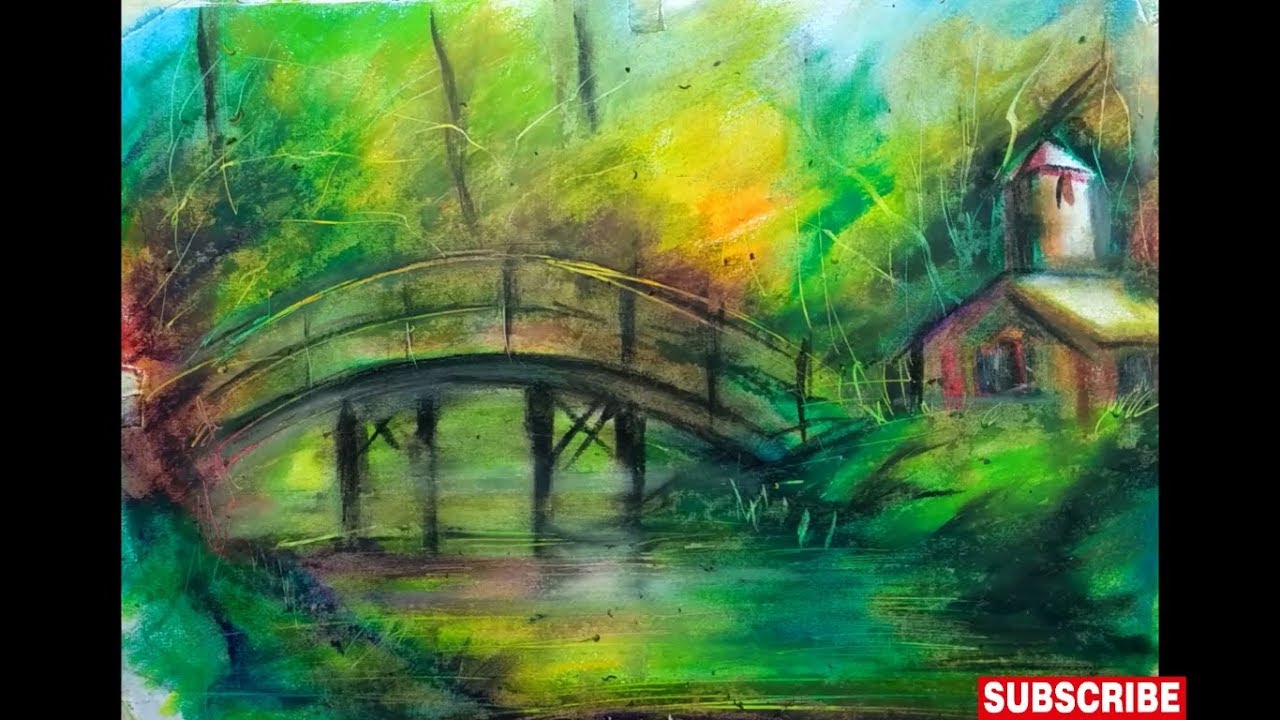 1280x720 How To Draw A Scenery Of Nature With Oil Pastels True Oil - Oil Pastel Painting