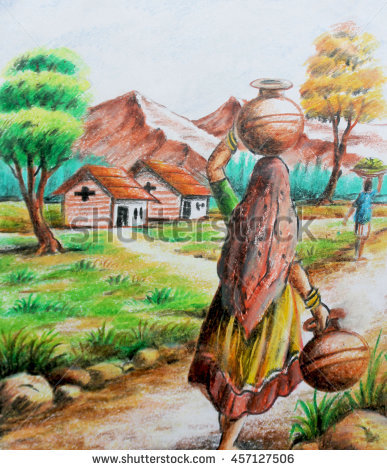 387x470 Photos Oil Pastel Scenary Drawing Images, - Oil Pastel Painting Gallery