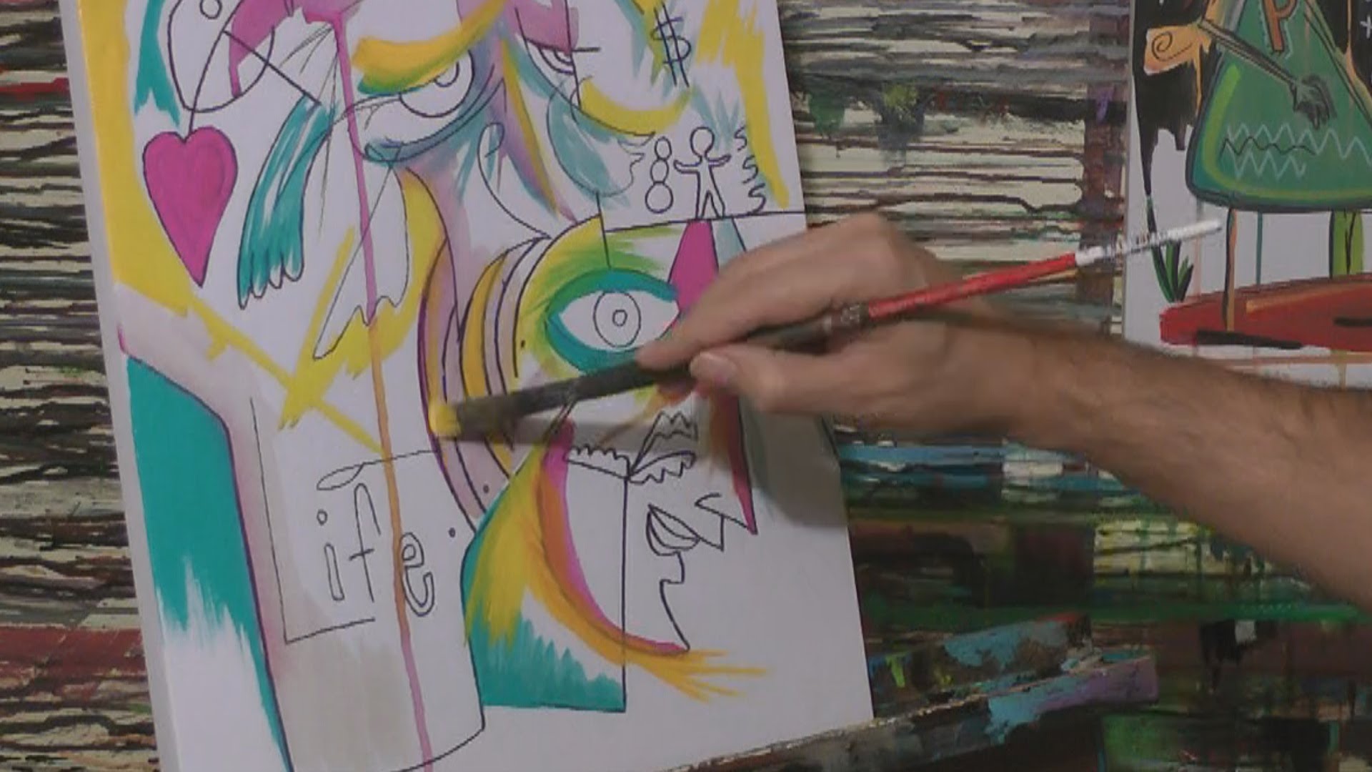 1920x1080 How To Paint With Acrylics And Oil Pastels Mixed Media On Canvas - Oil Pastel Painting On Canvas