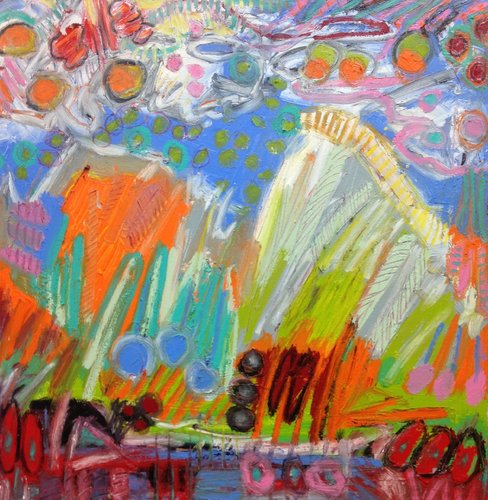 488x500 Majestic Mountain By Jeff Ferst (2017) Painting Oil, Pastel - Oil Pastel Painting On Canvas