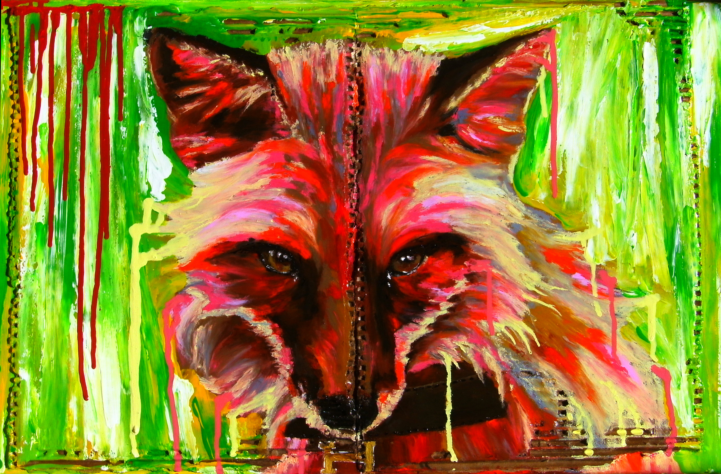 2802x1842 Oil, Pastel, Acrylic Painting And China Ink - Oil Pastel Painting On Canvas