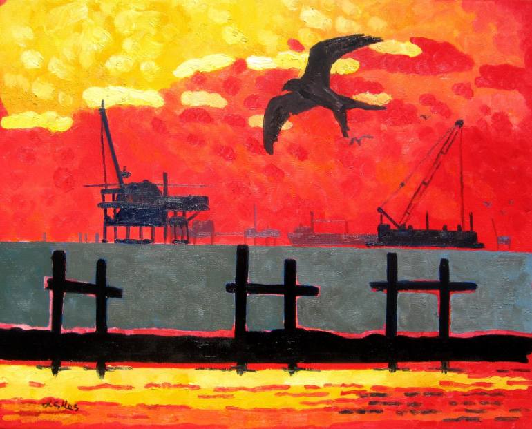 770x621 Saatchi Art Oil Rig 1 - Oil Rig Painting