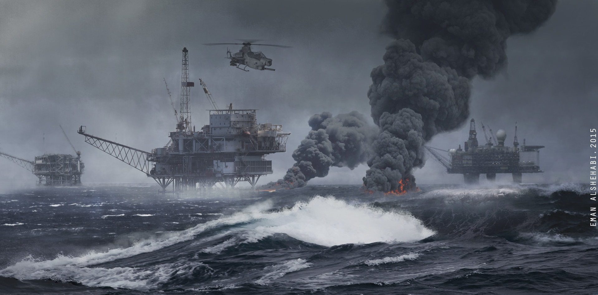 1920x947 Artstation - Oil Rig Painting